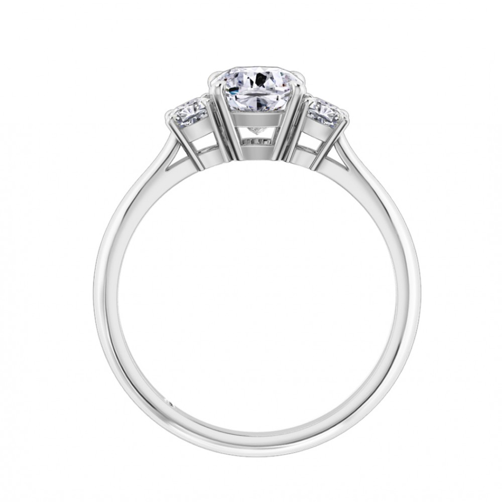 Cushion Cut Trilogy Diamond Engagement Ring Platinum