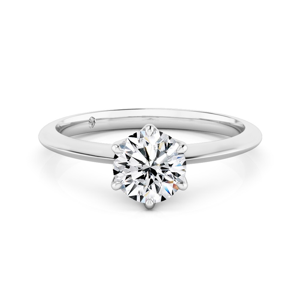 Round Cut Solitaire Diamond Engagement Ring Platinum