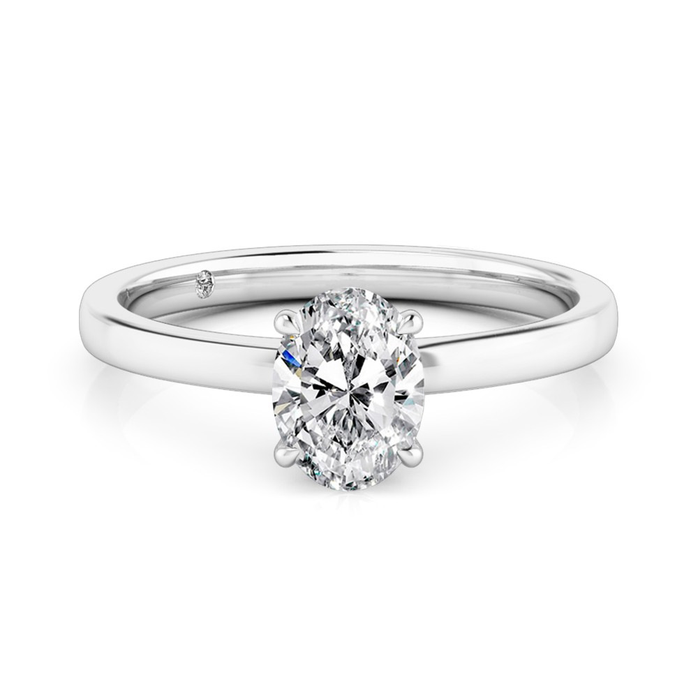 Oval Cut Solitaire Diamond Engagement Ring Platinum