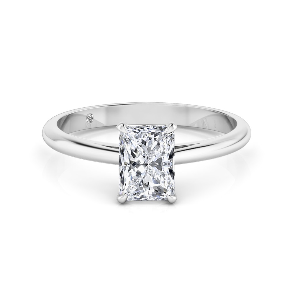 Radiant Cut Solitaire Diamond Engagement Ring Platinum