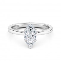 Marquise Cut Solitaire Diamond Engagement Ring 18K White Gold