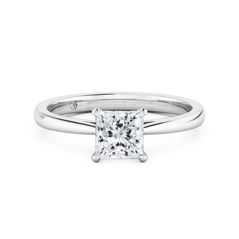 Princess Cut Solitaire Diamond Engagement Ring Platinum