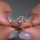 heart Cut Diamond Engagement Ring 18K yellow gold 