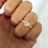 heart Cut Diamond Engagement Ring 18K white gold 