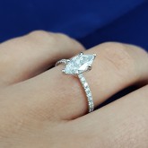 marquise Cut Diamond Engagement Ring 18K white gold 