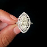 marquise Cut Diamond Engagement Ring 18K white gold 
