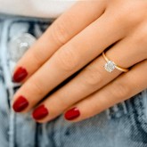 cushion Cut Diamond Engagement Ring 18k rose gold 
