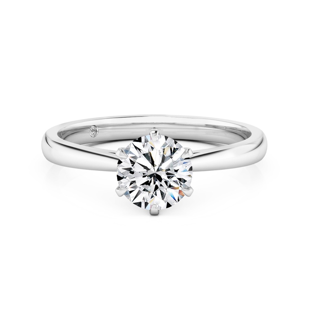 Round Cut Solitaire Diamond Engagement Ring Platinum